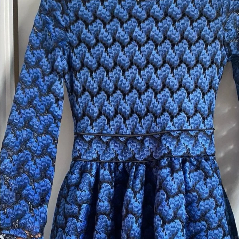 *SOLD* Maje Blue A-Line Bishop Sleeve Dress - Picture 5 of 9
